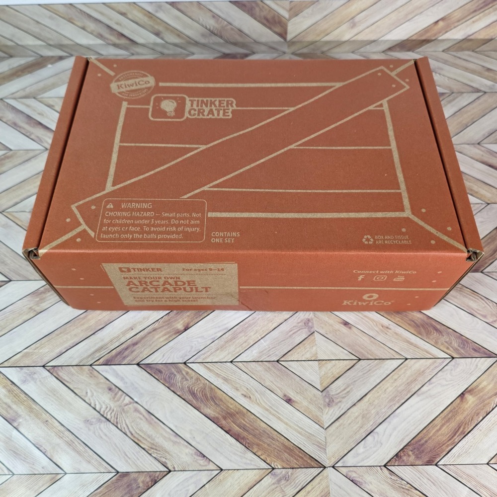 Kiwi Co Tinker Crate Make Your Own Wooden Arcade Catapult Kit Sealed For Kids